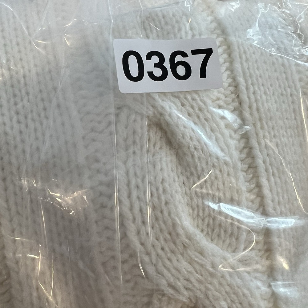 Blue B Ivory Cableknit Sweater with Pearl Beads Womens Size Medium NWT - Picture 10 of 10
